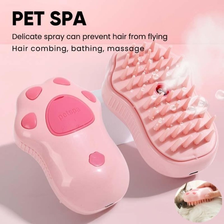 3 In 1 Katze Dampf Pinsel Haustier Katze Hund Spray Massage Kamm Selbst Reinigen Dampfende Katze Hund Pinsel Haustier Bad pfl