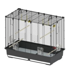 Ferplast Vogelkäfig Piano 6 - braun / schwarz: L 87 x B 46,5 x H 70 cm