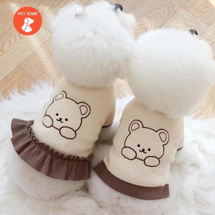 Warme Haustierkleidung, süßer Druckmantel, Hemdjacke für kleine und mittelgroße Hunde, Katzen, Teddy, französische Bulldogge,