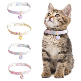 Schnalle, bequem, verstellbar, kleine Katzenschal, Hundehalskette mit Herzanhänger für den Alltag M blau