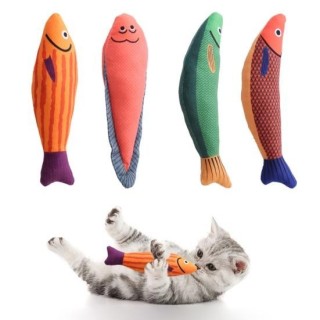 Simulation Fisch Form Interaktive Selbstheilende Fisch Katze Spielzeug Katze Selbst-Glückliche Kissen Biss-beständig Plüsch K