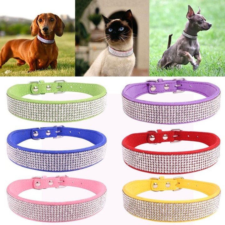 Kristalldekoration Halskette für Hunde und Katzen, Hundehalsbänder, Heimtierbedarf, kleine Haustiere, Bling Bling Diamante, v