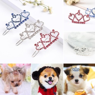 Schöne glänzende Strass-Hundehaarnadel, Katzenhaarpflege, Heimtierbedarf, Haarspange weiß