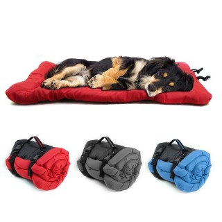 Tragbare warme Winter-Hundedecke, Matte, wasserdicht, faltbar, waschbar, großes Hundebett, Haustierhütte S rot