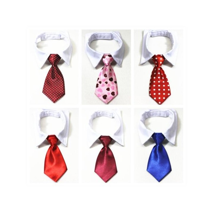 Praktische Hundekrawatte, bequeme Schleife mit niedlichen Cartoon-Katzen und Hunden S 7