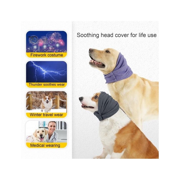 Beruhigender Kapuzenpullover für Hunde, Hämatom-Ohrpolster, Kopfbedeckung für Hunde, Ohrenschützer zur Linderung von Angstzus