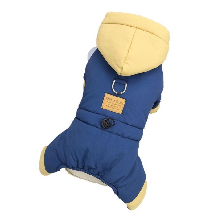 Winddichter Haustiermantel-Overall, Hundepullover, Welpenkleidung, Katzenjacke, Overall, warmer Winter S grün