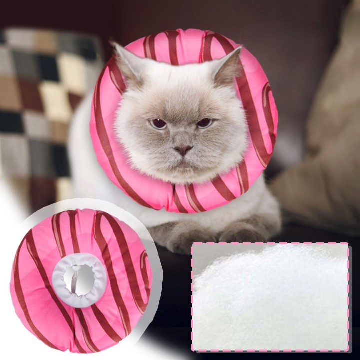 Pet Elizabeth Halsbänder Anti-Biss-Donuts-Halsbänder Katze Hundepflege Kopfbedeckung Haustierhalsband A heißes rosa