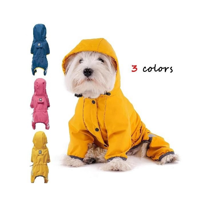 Hunderegenmantel mit Kapuze für Welpen, kleine und mittelgroße Hunde, solide Welpenkleidung, reflektierende Haustiere, Katzen