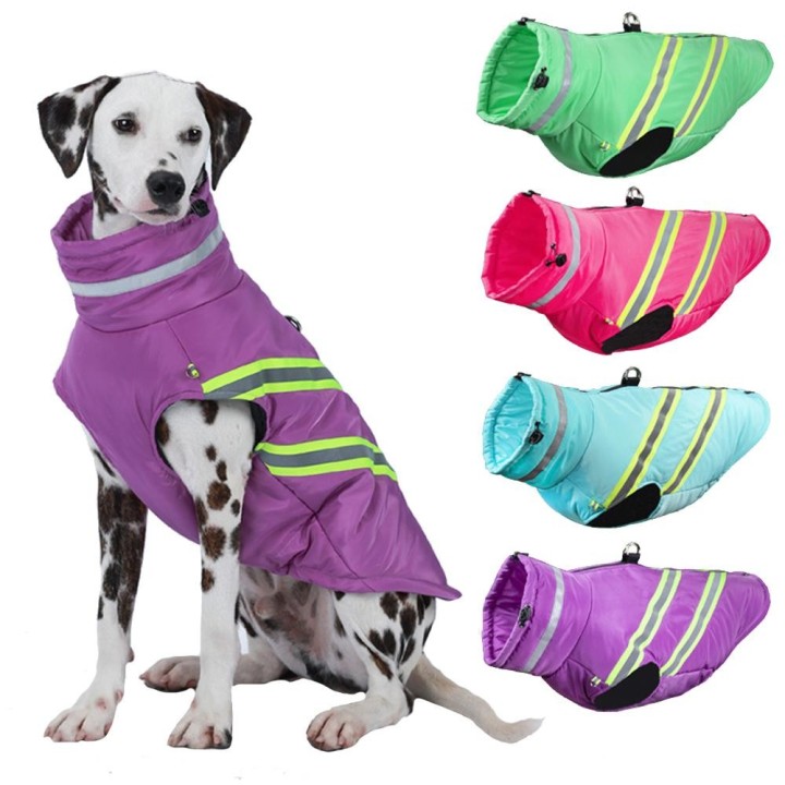 Winter-Hundekleidung, wasserdichte Haustierbekleidung, warme, dicke Welpenjacke für kleine, mittelgroße und große Hunde, refl