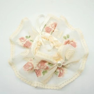 Perlen-Katzen-Halskette mit Spitze, Haustier-Halsschmuck, süßes Hundehalsband, Teddy S