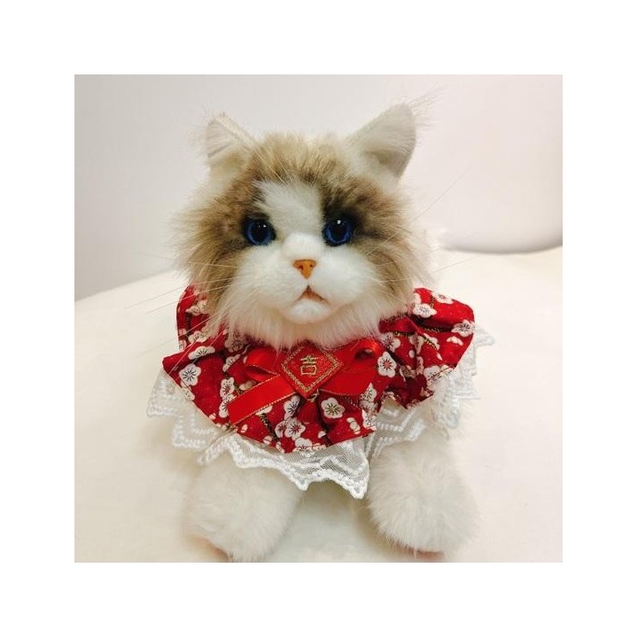 Lätzchen für Haustiere, Speicheltuch, Schleifenknoten-Design, Spitzenbesatz, lebendige Farbe, verschleißfest S