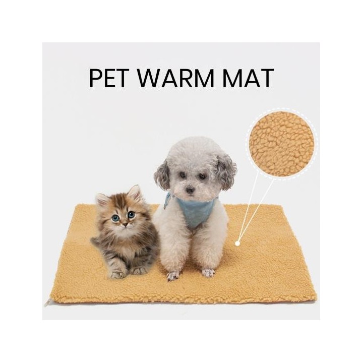 Haustiermatte, gemütlich, selbsterhitzend, warm, mit wärmereflektierender Schicht, weich, bequem beige