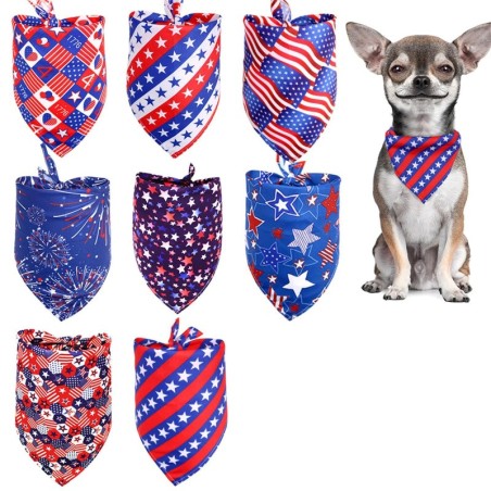 Hundehalstuch zum Unabhängigkeitstag, verstellbar, für Feiertage, Partys, Geburtstage, Haustier, Unabhängigkeitstag, Bandana,
