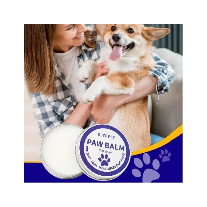 60 g Hundepfotenbalsam, nährender, reparierender Pfotenschutz, tief feuchtigkeitsspendender Fußpflegebalsam für Haustiere