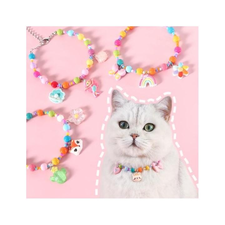 Haustierhalsband, exquisite Verarbeitung, Hunde-Prinzessin-Halskette, verstellbare bunte Katzen-Halskette, Schmuck, Heimtierb