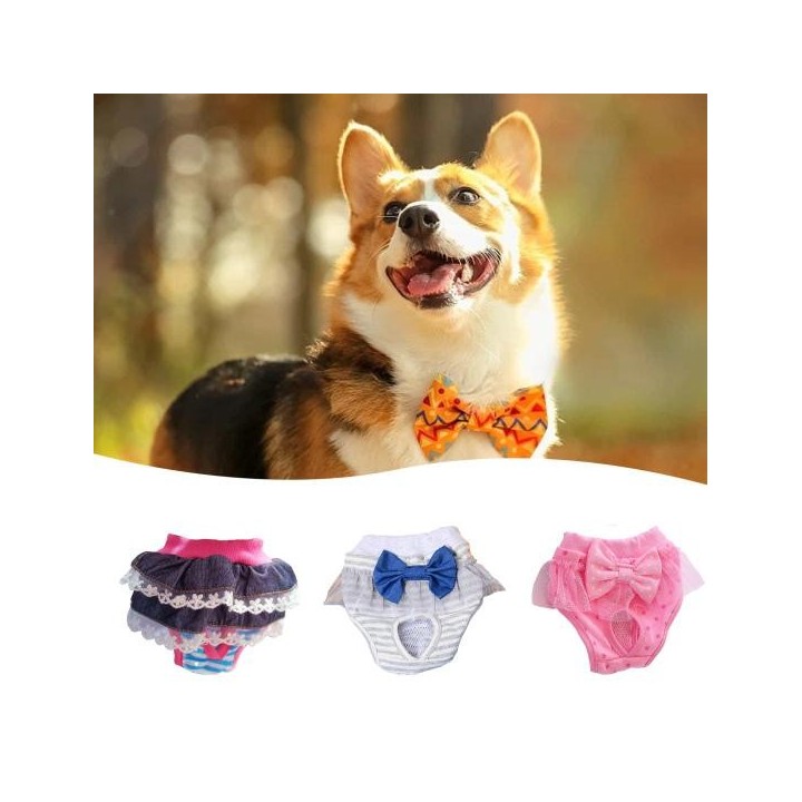Menstruationshosen für Hunde, bequeme Anti-Belästigung, Baumwolle, für Haustiere, Hunde, Schleife, Windel, Kleidung, Heimtier
