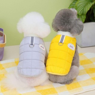 Weiche, verdickte, warme Kleidung für Hunde, warme Welpen-Warmjacke, Welpenweste, Mantel, Jacke für den Winter S grau