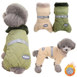 Hundemantel für kaltes Wetter, Winter-Hundeoverall-Kleidung, Chihuahua-Fell-Overall, superwarme Haustier-Baumwolljacke für kl