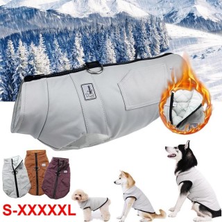 S-XXXXXL 3-60 kg Haustier Hund Outdoor Wasserdichte Kleidung Reißverschluss Mantel Welpen Weste Winter Warm Gepolsterte Haust