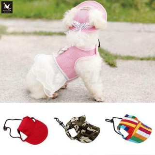 Sommer-Welpen-Haustier-Katzen-nette Leinwand-Druck-Kappen-Baseballmütze-kleiner Hund-im Freienhut S schwarz