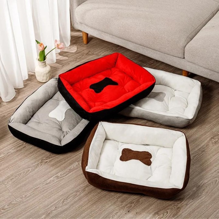 1PC Katzenbett für Hund/Katze Haustier Weiches quadratisches Hundebett Plüsch Welpensofa Matte Haustiernest Zwinger für klein