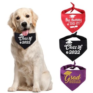 Haustier-Speicheltuch, dreieckig, verstellbar, bedrucktes Muster, groß, Premium-Abschluss-Haustier-Bandana für alle violett