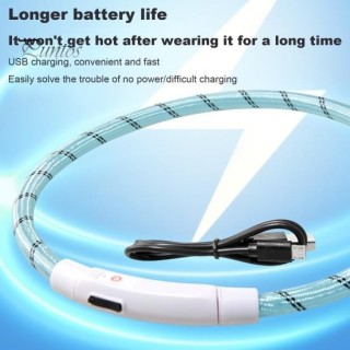 LED-Hundehalsband, wiederaufladbar über USB, wasserdicht, leuchtendes Haustierhalsband für Spaziergänge bei Nacht, Sicherheit