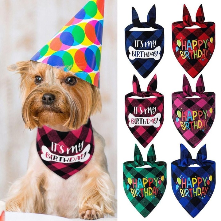 Mode Wunderbare Waschbar Geburtstag Party Halstuch Hund Geburtstag Bandana Pet Lätzchen Katze Schal Style 1
