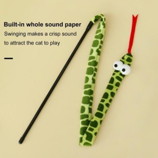 Katzenspielzeug, weich, kratzfest, interaktives Katzenspielzeug, Cartoon-Schlangenform grün