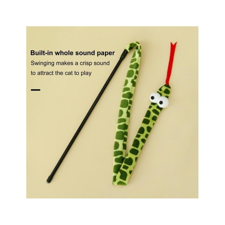 Katzenspielzeug, weich, kratzfest, interaktives Katzenspielzeug, Cartoon-Schlangenform grün