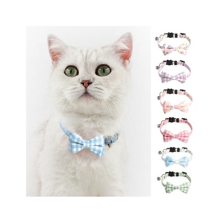 Haustierhalsband, komfortable Anti-Lock-Bowknot-Schnalle, Katzen-/Hundehalsband, Sicherheitsgurt, Haustierzubehör B rosa