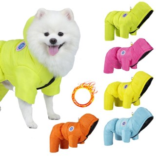 Winter-Hundemantel, wasserdicht, gepolstert, für kleine und mittelgroße Hunde, Haustier-Overall für kaltes Wetter, französisc