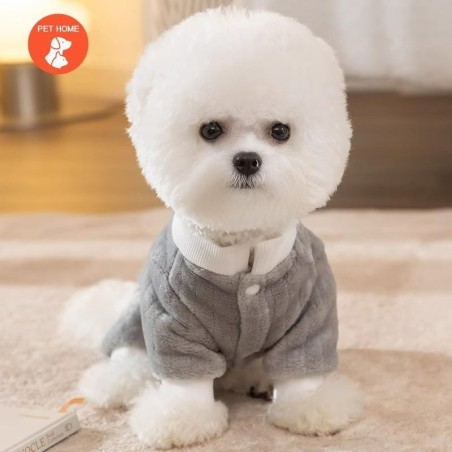Warme Haustierkleidung, süßer Druckmantel, Hemdjacke für kleine und mittelgroße Hunde, Katzen, Teddy, französische Bulldogge,