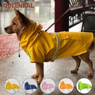 Queenral S-5XL Haustier-Hunderegenmantel, wasserdichter Overall, reflektierende Hundekleidung, Haustierkleidung, Jacke für kl