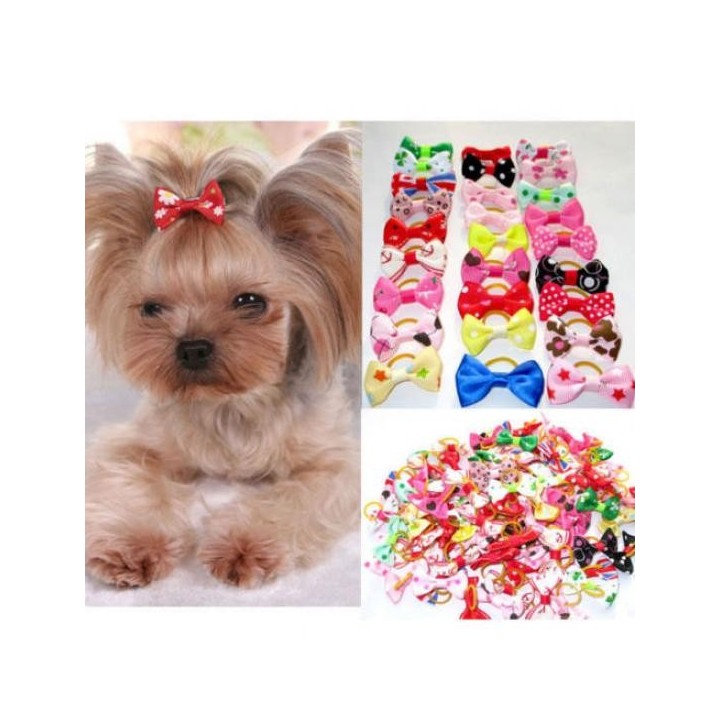 20 verschiedene Haarschleifen für kleine Hunde, Katzen, Haustiere, Welpen, Haarschleifen, Pflegezubehör