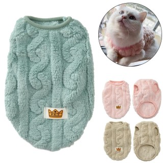 Winter-Katzenkleidung, weiche Fleece-Haustierjacke für kleine Hunde, Weste, Pullover, süßer, gemütlicher, warmer Welpen-Kätzc