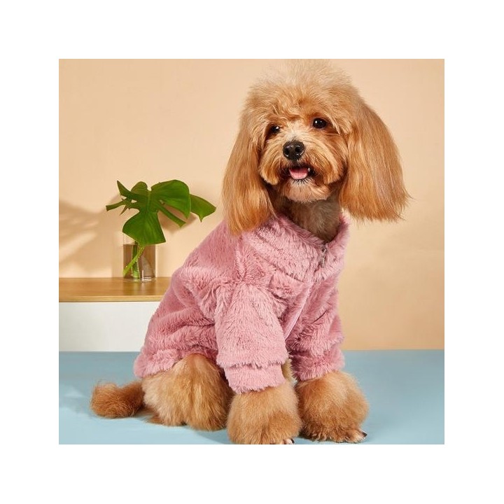 Haustier Pullover Ultra Weichen Zwei-legged Zipper Verschluss Halten Warme Winter Katze Hund Verdickt M grau