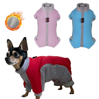 Warme Winterkleidung für Hunde mit D-Ring, dickes Fleecefutter, wasserdicht, winddicht, Jacke für Welpen, Chihuahua, fester K