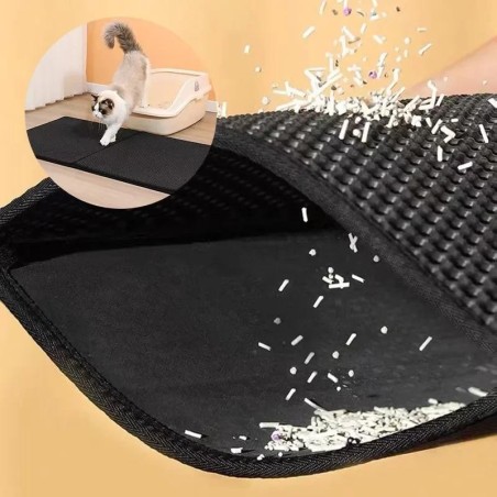 Wasserdichte Haustier-Katzenstreu-Matte, doppelschichtige Haustier-Katzentoilettenmatte, rutschfeste Sand-Katzenauflage, wasc