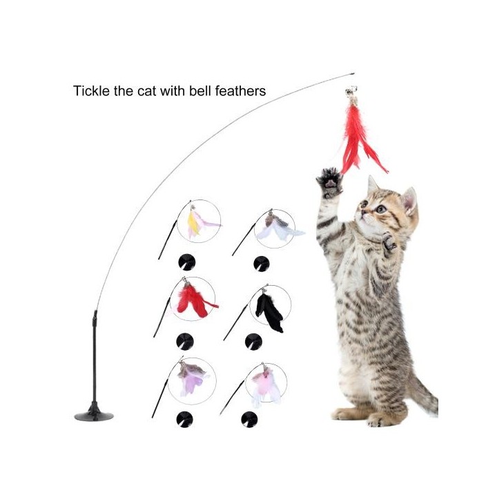 Katzen-Teaser-Spielzeug, attraktives Haustier-Kätzchen, hoher Rückprall, interaktiver Spielzeug-Teaser-Stick für den tägliche