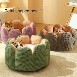 Haustiernest, weich, bequem, bezaubernd, hält Wärme, Blütenblattform, Haustier, Katze, Hund, Schlafkissen, Heimtierbedarf S g