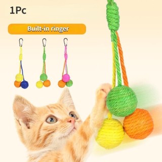 1Pc Neue Haustier Katze Hängenden Sisal Ball Biss-beständig Tragen-beständig Seil Pet Liefert für Entlasten Langeweile kauen