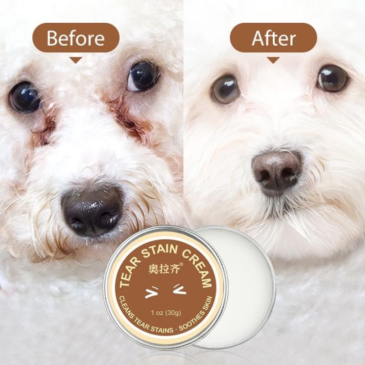Tränensalbe für Haustiere, entfernt Tränenspuren, Bio-Calendula-Tränenfleckencreme, Tränenkanal-Reinigungscreme, Augencreme f