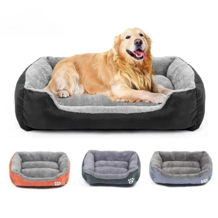 Großes quadratisches Nest, S-3XL, großes Hundebett für kleine und mittelgroße Hunde, weiches Fleecenest, Schlafsofa für große