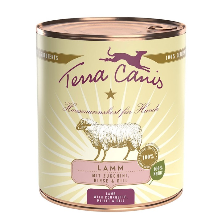 Terra Canis 6 x 800 g - Lamm mit Zucchini, Hirse und Dill