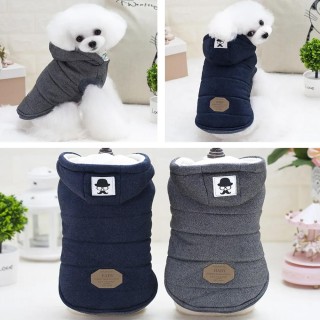 Baumwolle Haustier Hundekleidung für kleine Hunde Winter Warmer Hundemantel mit Kapuze Jacken Chihuahua Mops Outfits Welpenka