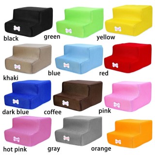 Neue atmungsaktive Mesh-faltbare Haustiertreppe, abnehmbares Haustierbett, Katzen- und Hunderampe, 2 Stufen One Size gelb