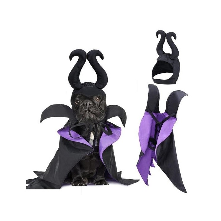 Haustier-Kostüm-Set für Hunde, Halloween, Hexenkleidung, Katzenumhang, lustiges Hunde-Zauberer-Outfit, Mantel, Bekleidung, Co