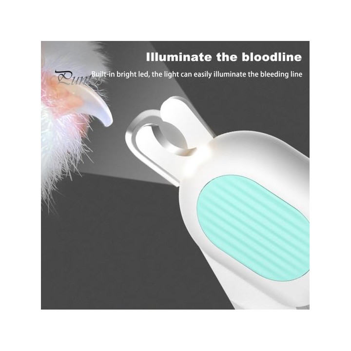 LED-Nagelknipser für Haustiere mit Sicherheitsverriegelung, leichter Katzen-Nagelknipser, LED-Leuchten, Klinge aus Edelstahl,